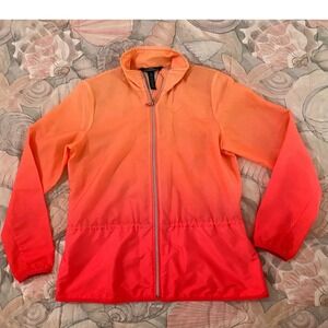 Lauren Active Ralph Lauren Orange Red Ombre Ripstop Windbreaker Jacket Womens M